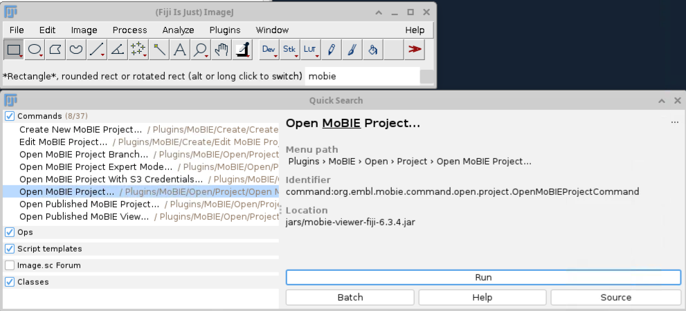 MoBIE Open Project Command